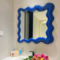 DecorBites™ Cream Cloud Wave Mirror, Wall-hung for Bathroom & Bedroom Makeup Decor