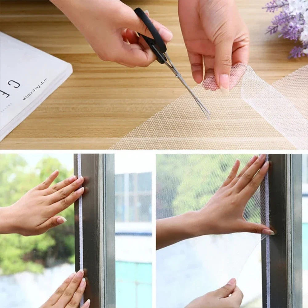 Self-Adhesive Mosquito Window Screen Curtain | DIY Insect Net for Doors and Windows