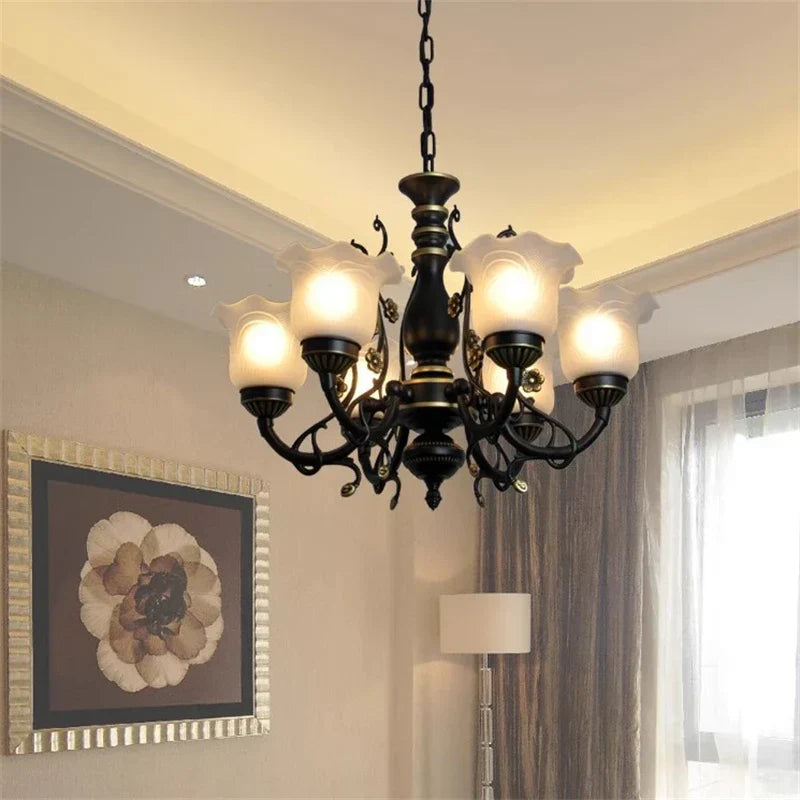 DecorBites™ Glass Shade Ceiling Chandelier for Home Decor Lighting