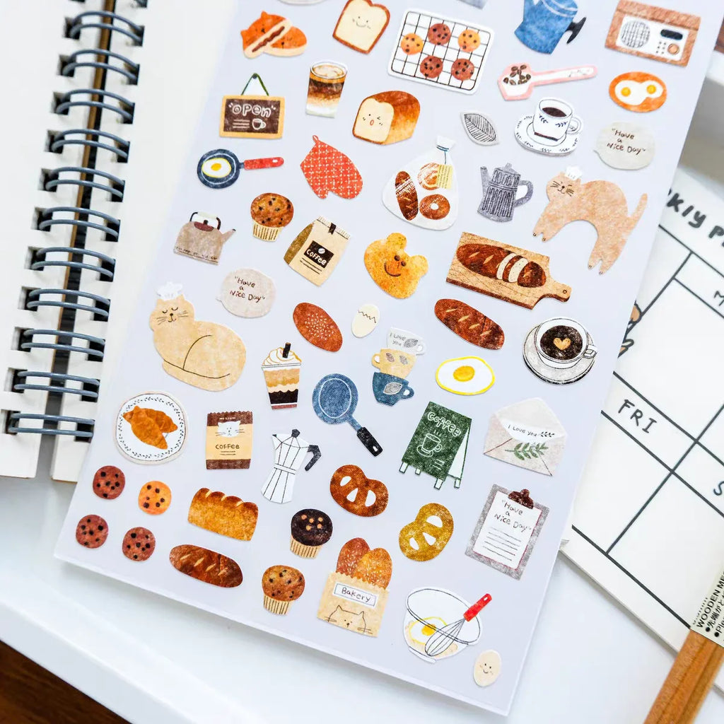 Coffee House Sticker Pack | 50pcs Korean Style Journal Decor