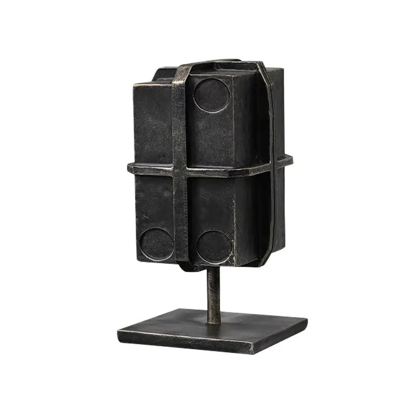 DecorBites™ Geometric Block Binding Box Bronzer Sculpture - Home Decor Figurine Craft