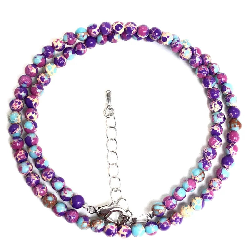 2025 Natural Stone Crystal Choker Necklace | 4mm Bohemian Adjustable Choker