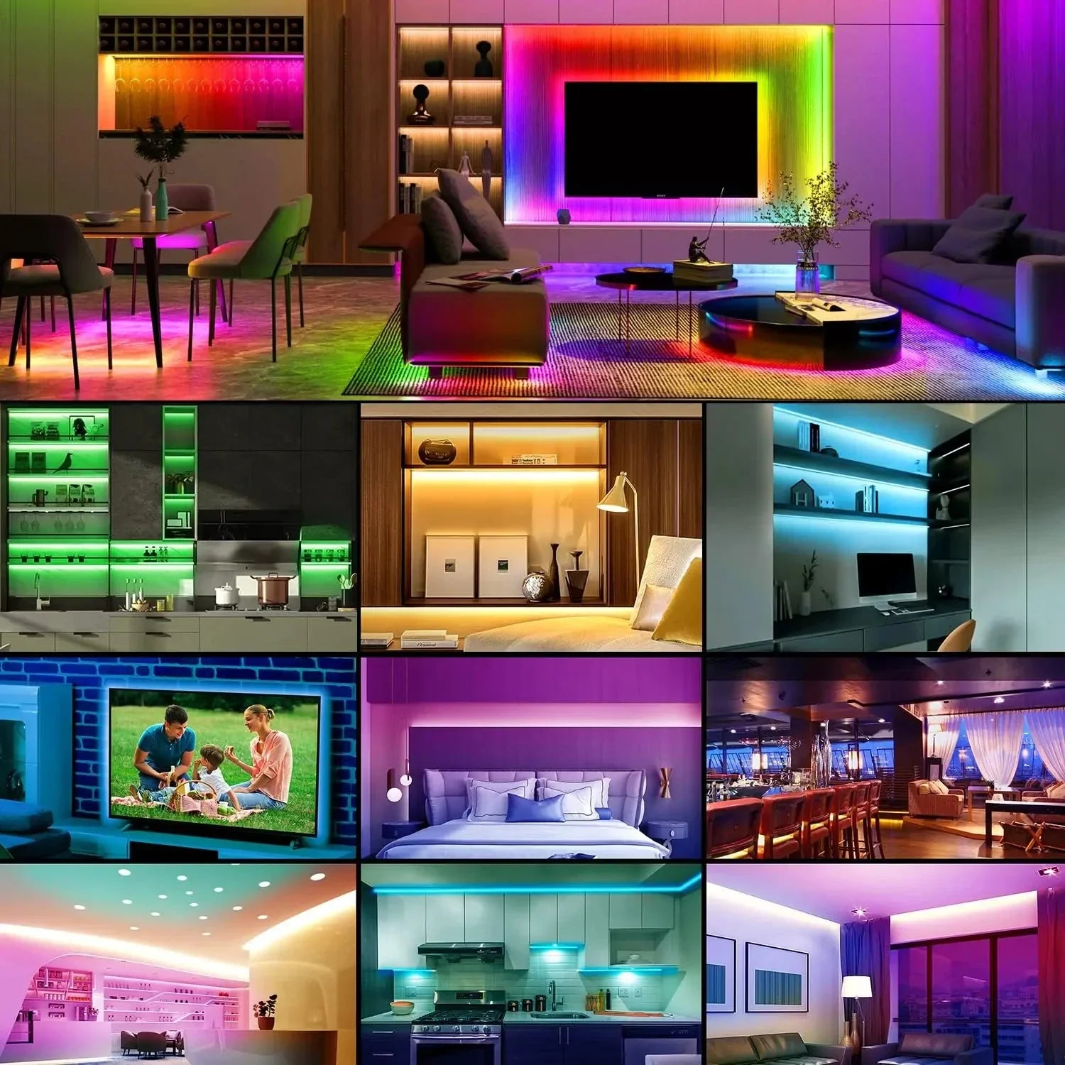 USB LED Strip Lights 2m 60 LEDs/m with Remote | RGB Backlight for Home Decor
