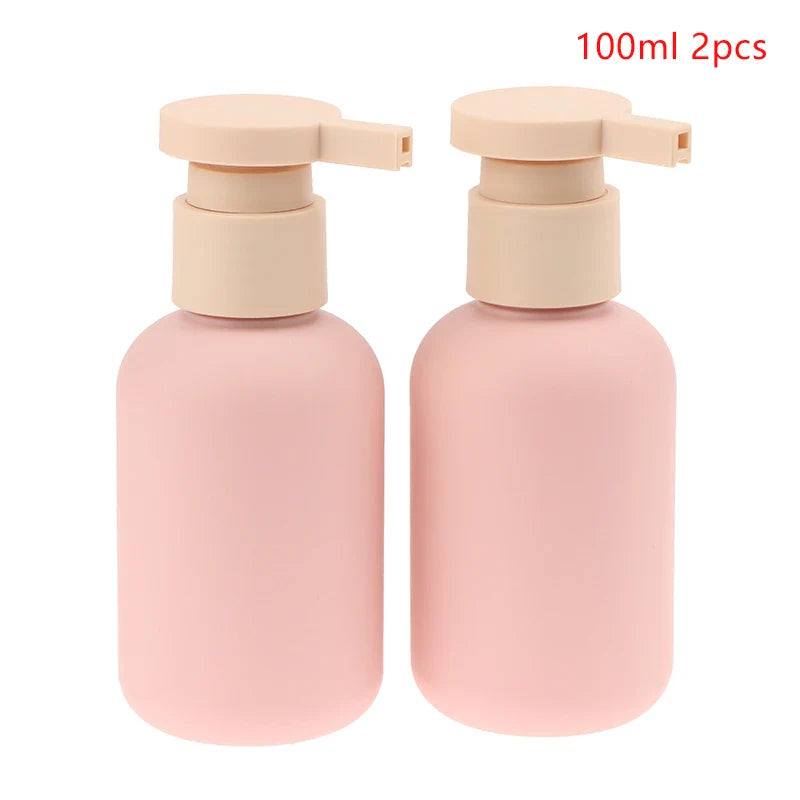 2Pcs Empty Plastic Pump Lotion Bottles | Travel Size Refillable Containers