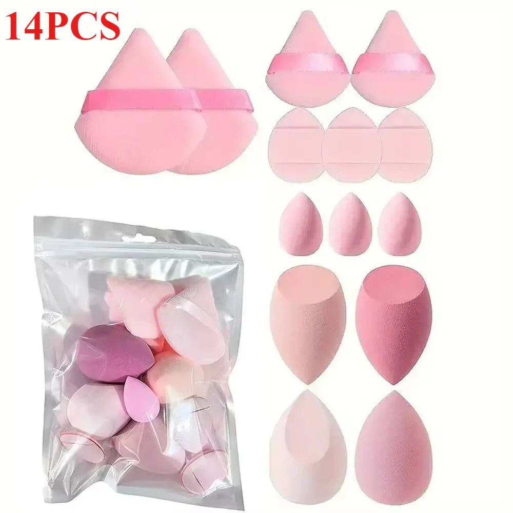 14PCS Makeup Sponge Set | Foundation Blender & Powder Puff Kit