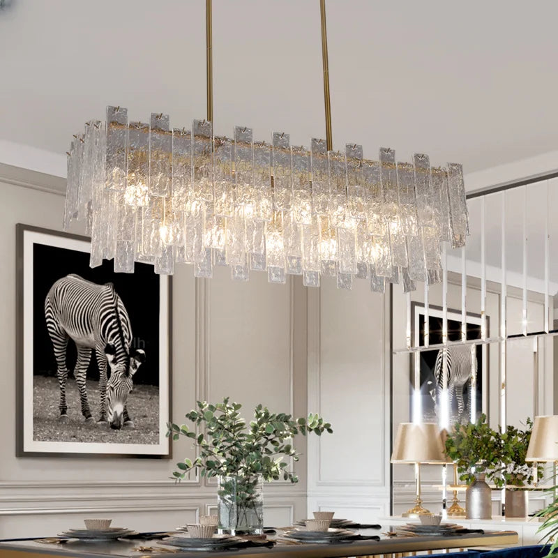 DecorBites™ Crystal Chandelier: Postmodern LED Pendant Light for Home Decor