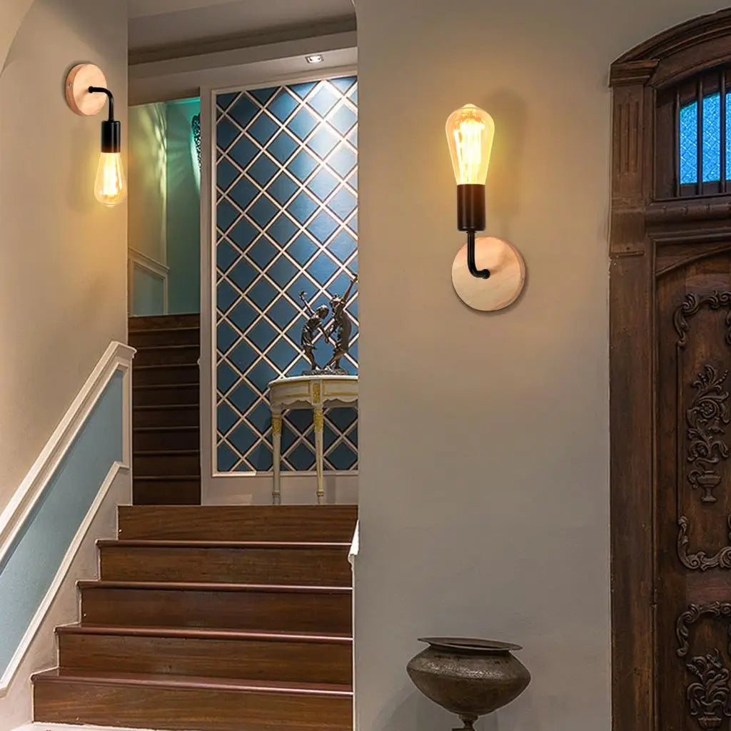 DecorBites™ Industrial LED Wall Light Retro Loft Lamps E27 Iron Lampshade Sconce