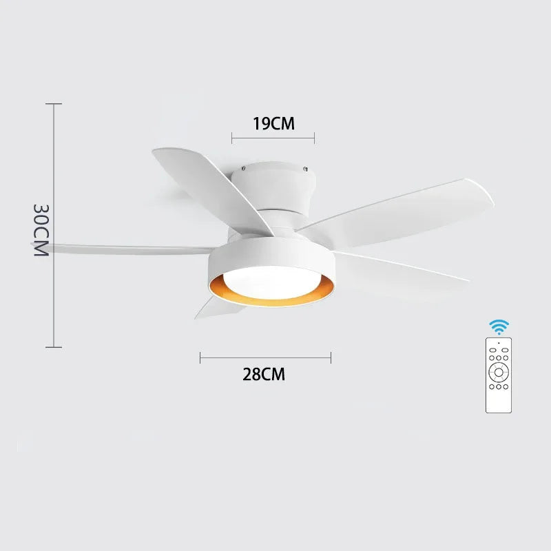 DecorBites™ 5-Blade Ceiling Fan with Remote Control & LED Light - Silent Motor