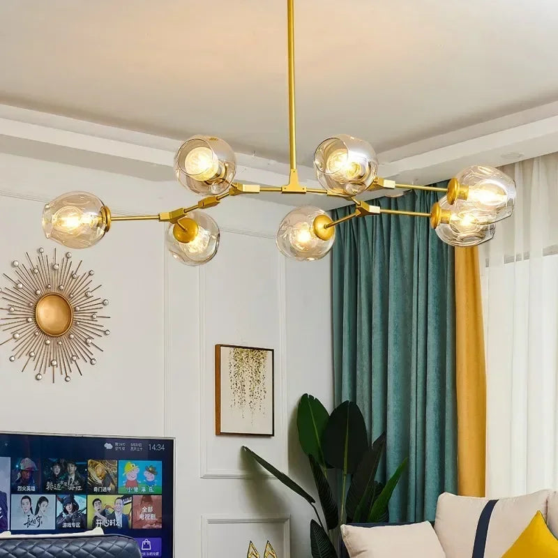 DecorBites™ Glass LED Ceiling Chandelier for Kitchen Dining Living Room