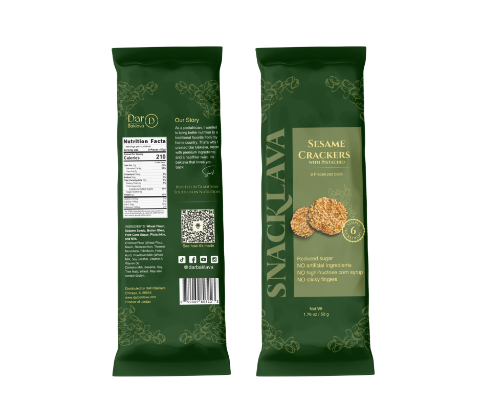 Sesame Crackers Pistachio - Snacklava®