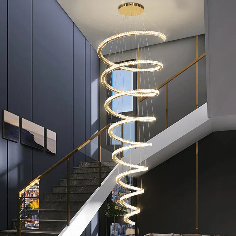 DecorBites™ Crystal Duplex Ring Pendant Light Chandelier