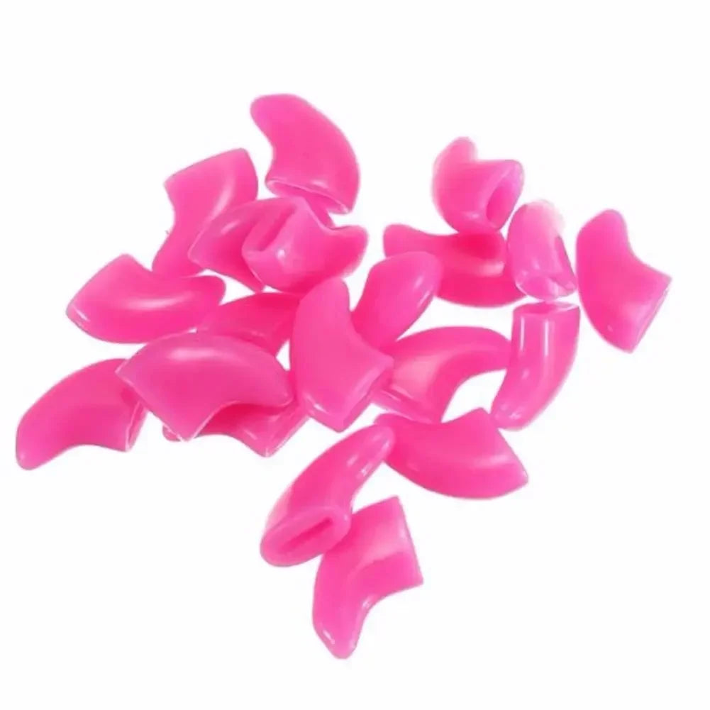 20pcs Soft Silicone Cat Nail Caps | Scratch Protection Covers for Pets