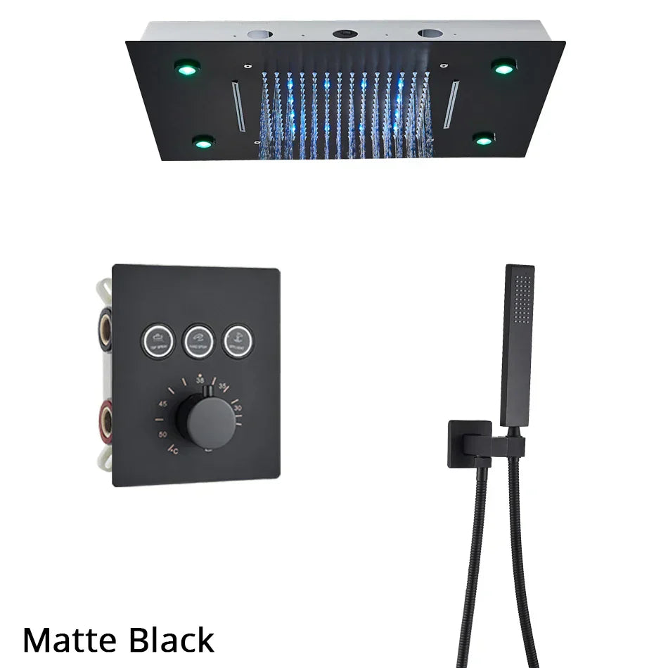 DecorBites™ 3-Way Shower System with Rainfall Waterfall Head and Bathtub Mixer Tap.