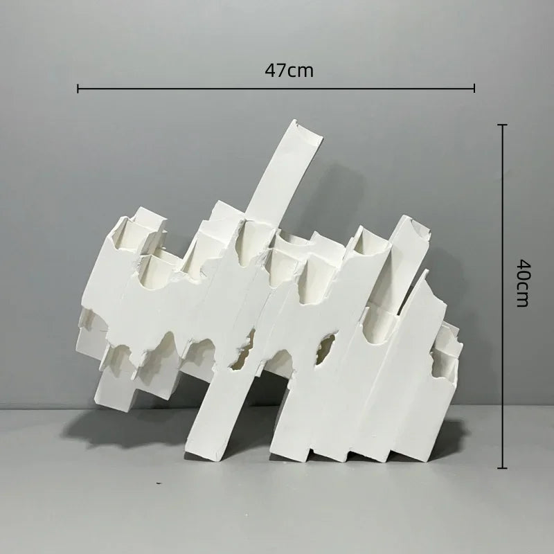 DecorBites™ Geometric Ceramics Flower Arrangement Sculpture Square Pipe Irregular Decor