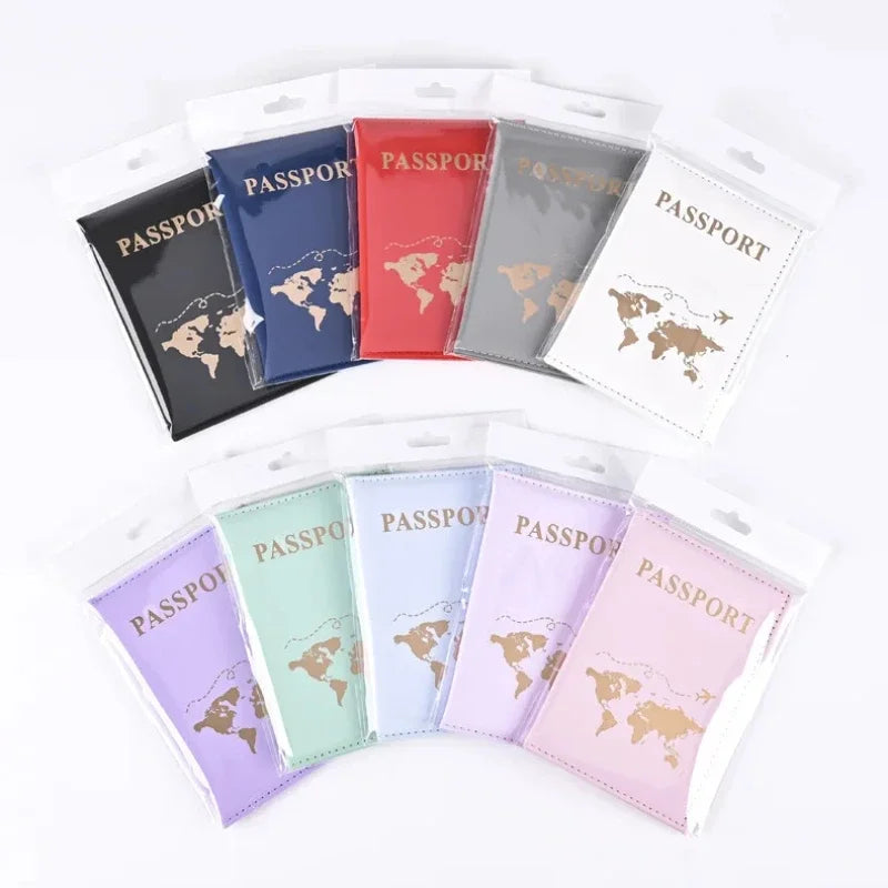 World Map Passport Cover | PU Leather Travel Wallet