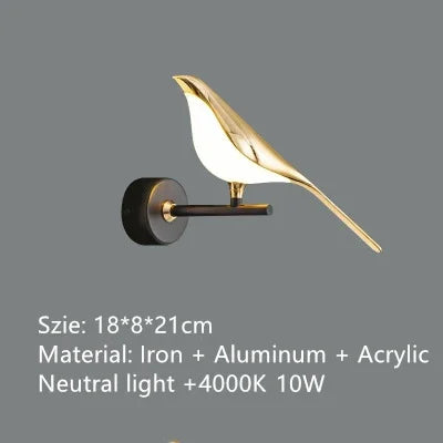 DecorBites™ Gold Magpie Bird LED Ceiling Chandelier for Dining Room Decor