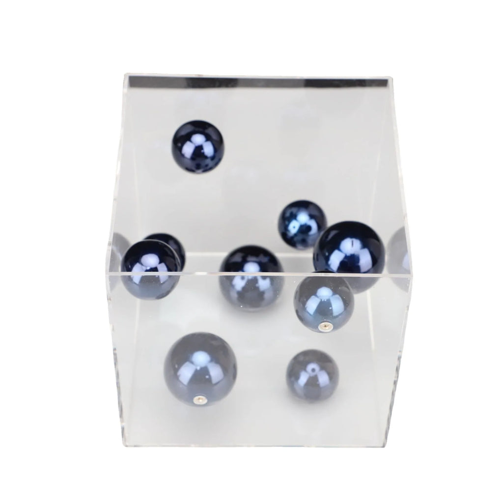 DecorBites™ Abstract Metal Ball Artworks in Transparent Acrylic Container Boxes