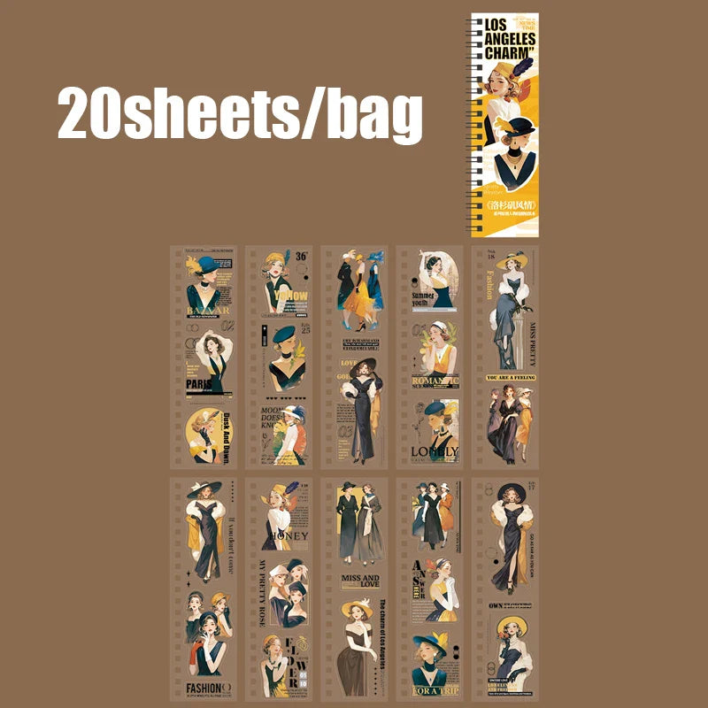 20pcs Character Die-Cut Sticker Set | Scrapbooking and DIY Craft Decor