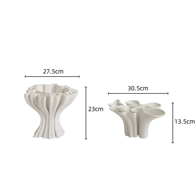 DecorBites™ Abstract Geometry Ceramic Vase for Flower Arrangement