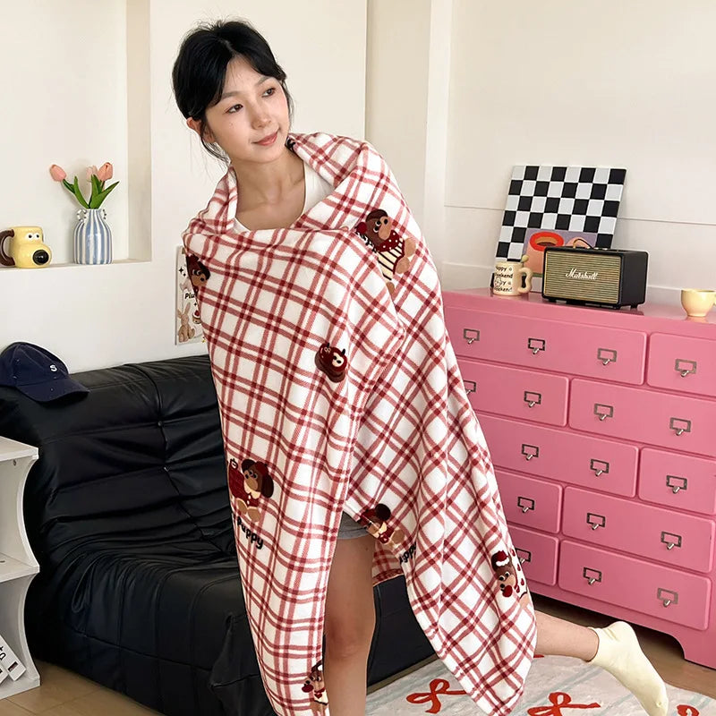 DecorBites™ Double-Sided Thin Velvet Printed Blanket for Adults - Spring Autumn Bedding & Sofa Decor