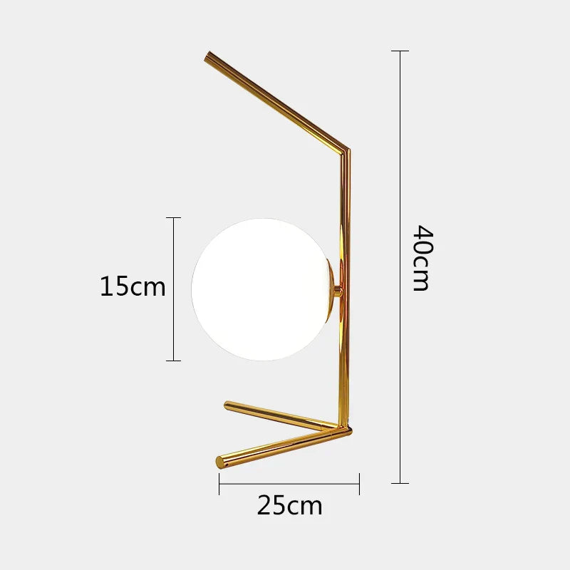 DecorBites™ Glass Ball Table Lamp: Modern Nordic LED Desk Light
