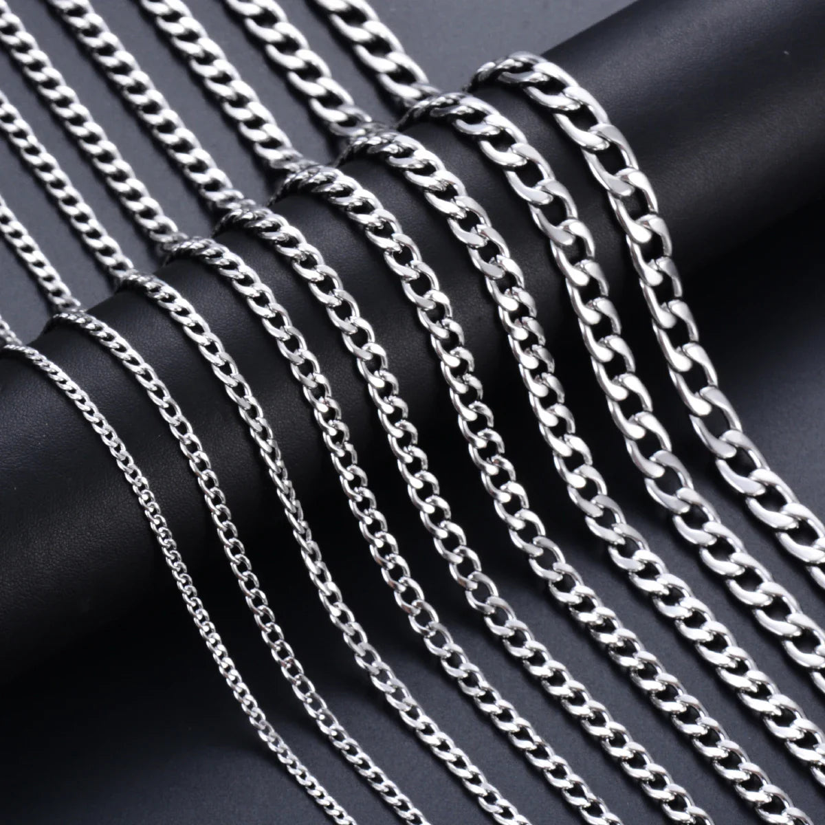 Stainless Steel Curb Cuban Link Chain Necklace | Unisex Punk Choker Jewelry