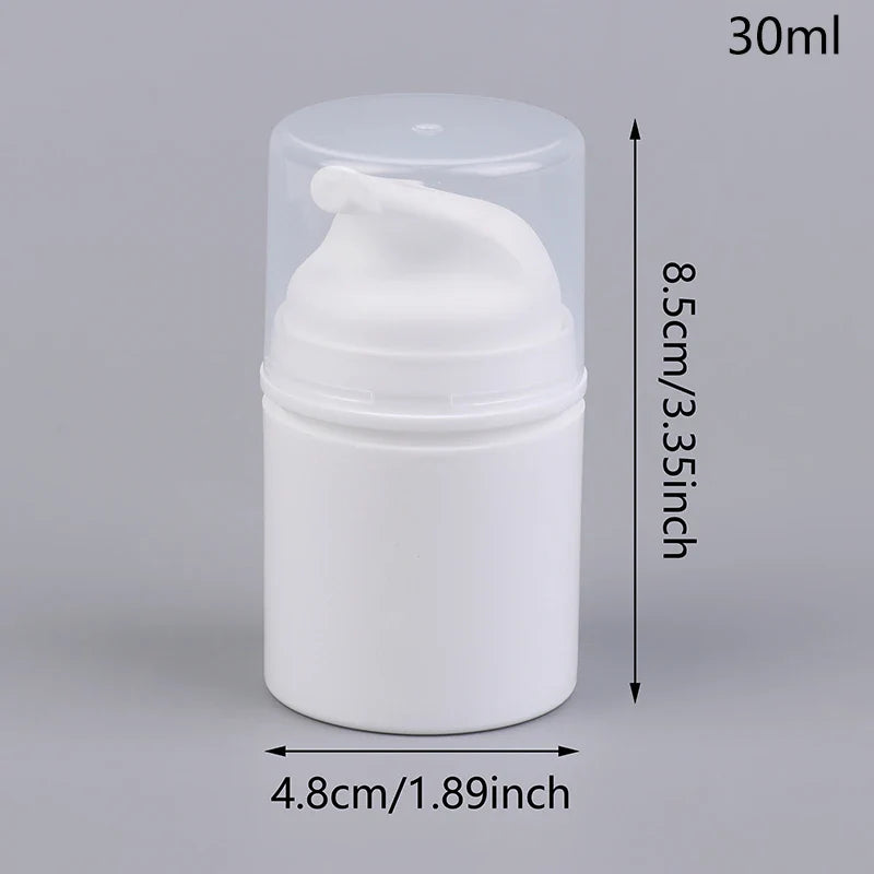 Airless Cosmetic Travel Size Vacuum Pump Bottles | Refillable Emulsion Dispenser Set