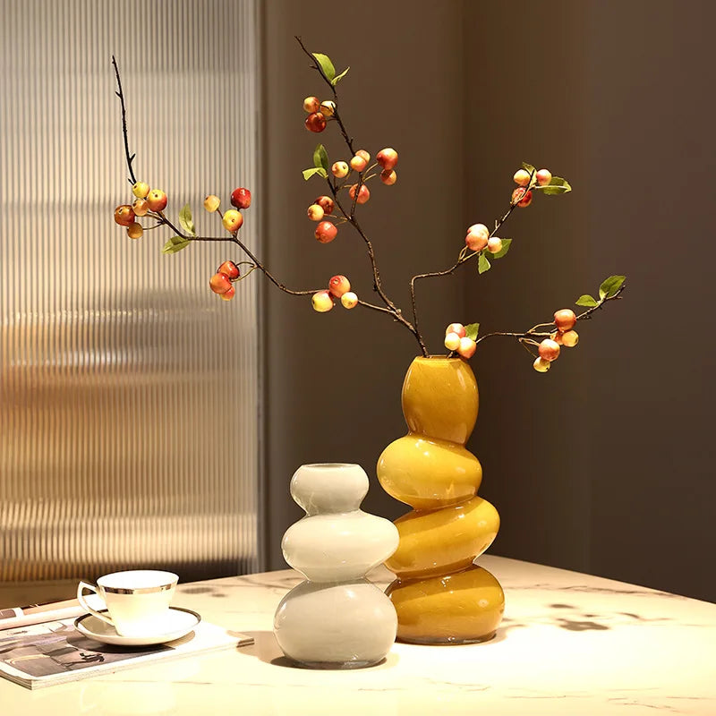 DecorBites™ Geometric Glass Vase Stackable Terrarium Home Decor Flower Arrangement Holder