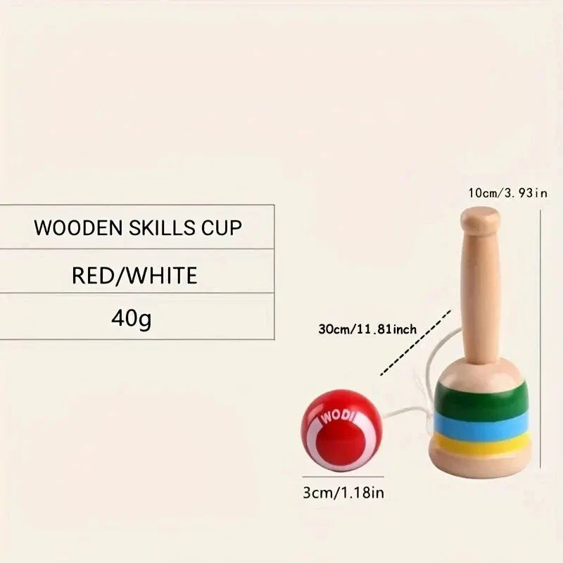 Montessori Wooden Skill Sword Cup Toy – Educational Throw & Catch Game