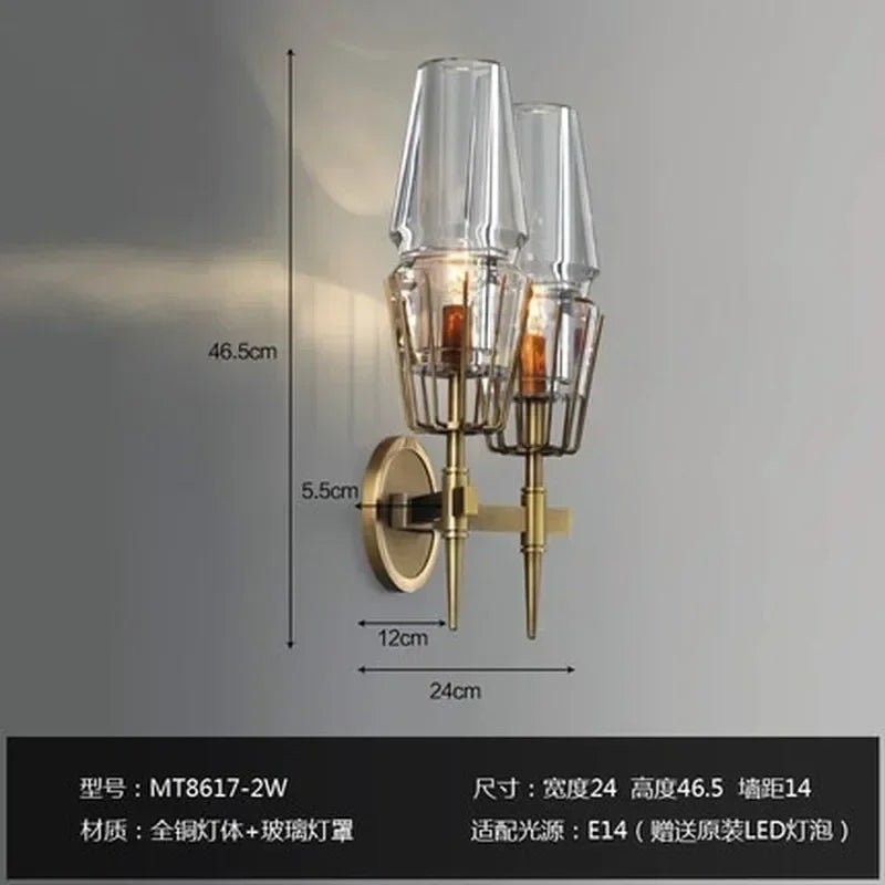 DecorBites™ Crystal double head bedside table lamp for modern luxury living spaces.