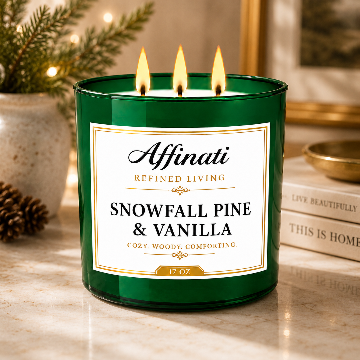 Snowfall Pine & Vanilla 3-Wick Candle