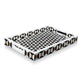 Discovery Cypher Decorative Tray 17x11 & 12x12  Black Ivory Ottoman