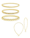 Beaded Bracelet & Delicate Threader Earrings Set