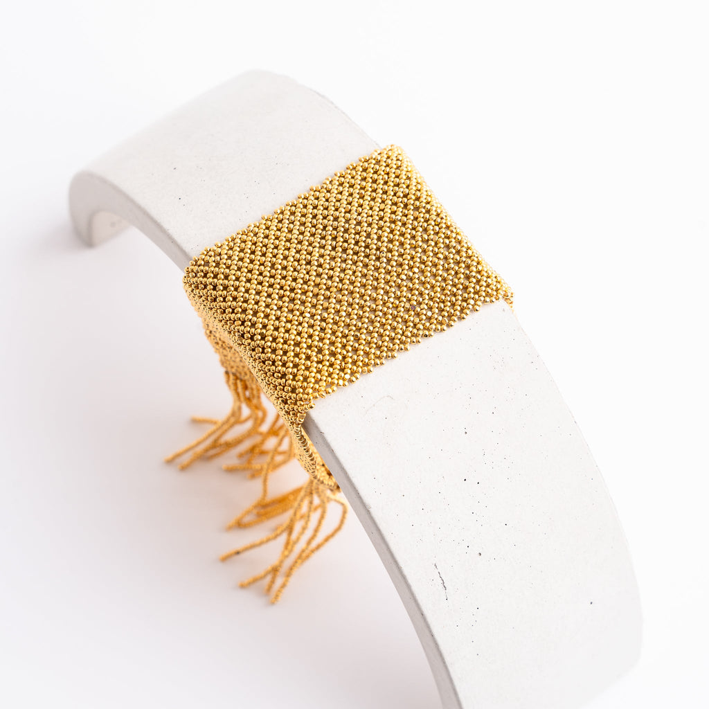 Golden Fringe Cuff Bracelet