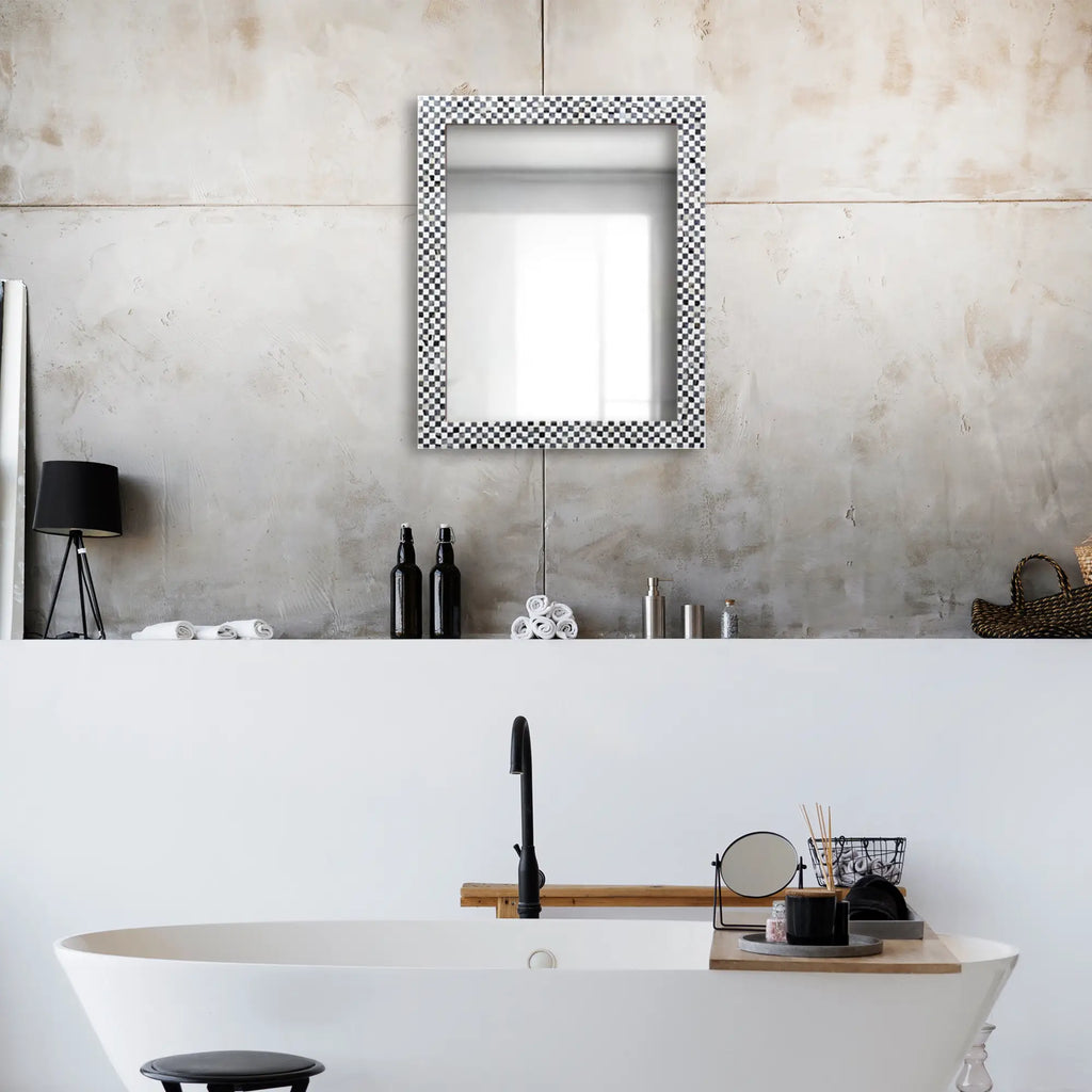 Make To Order Checkered Mirror Bone Inlay Collection in 9 Sizes