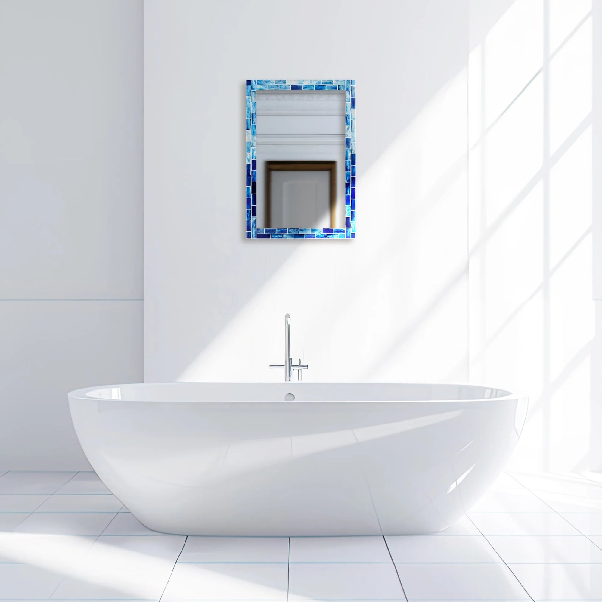Make To Order Indigo Mirror Bone Inlay Collection in 8 Sizes