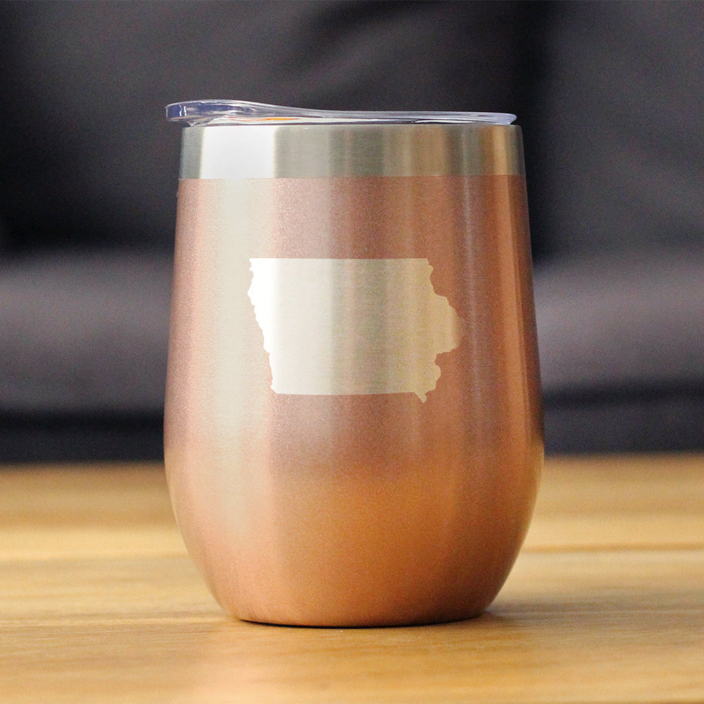 Iowa State Outline - Wine Tumbler