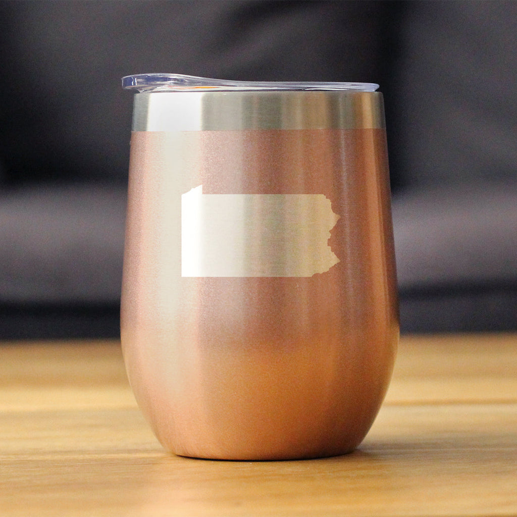 Pennsylvania Sate Outline - Wine Tumbler