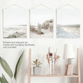 3 Piece Coastal Landscape. Waves, Surfers, Beach Pathway