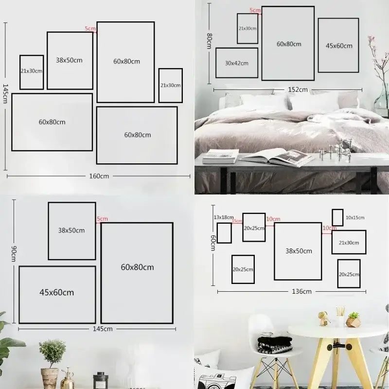 Minimalist lazy cat illustration canvas art set living room decor