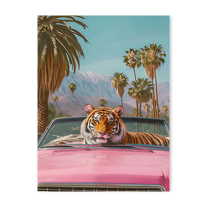 Leopard colorful bathtub animal canvas painting for living room