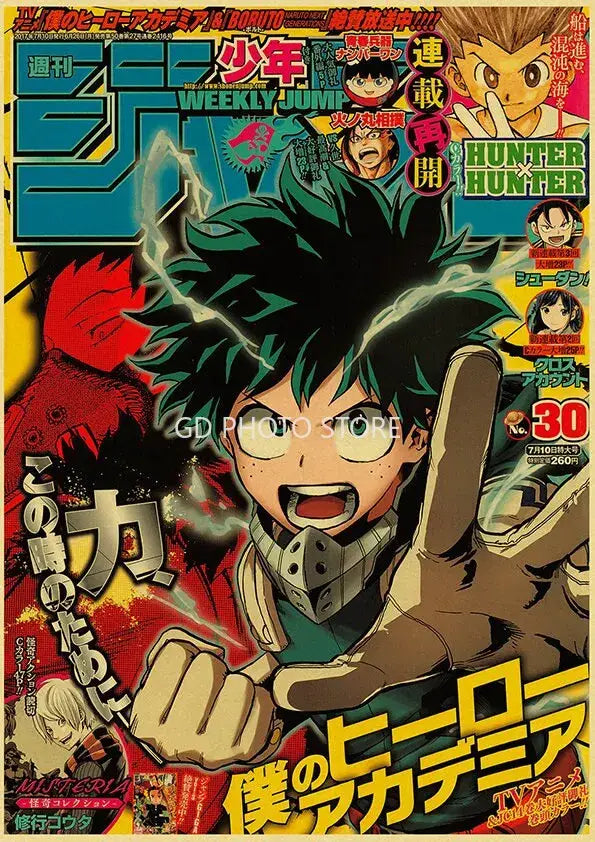 Jump magazine masked character kraft paper anime poster bedroom decor
