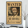 Vintage one piece wanted poster set bedroom wall art