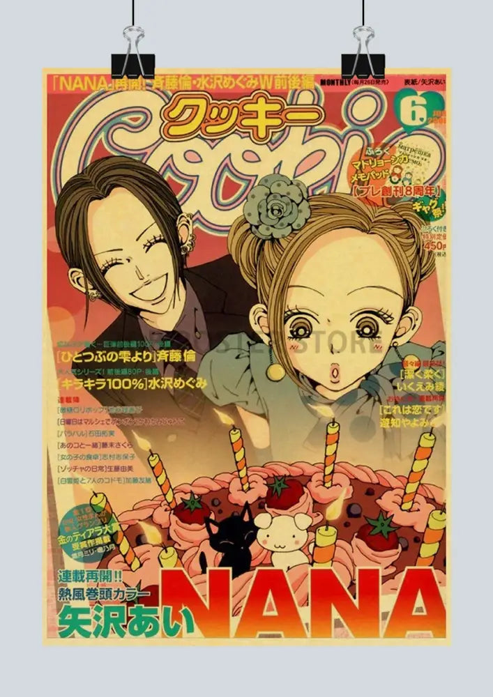 Retro nana kraft paper anime posters bedroom wall art decor