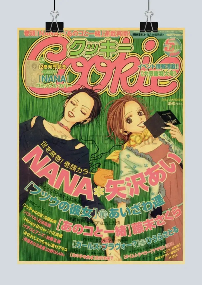 Retro nana kraft paper anime poster set bedroom wall decor