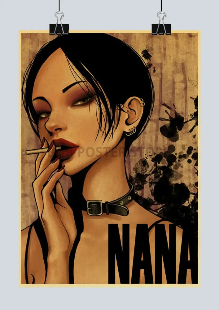Retro nana kraft paper anime poster set bedroom wall decor