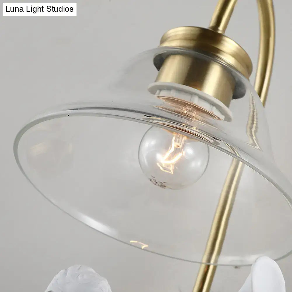 DecorBites™ Modern Gold Glass Sconce Light with Resin Deco - 1-Light Wall Lamp