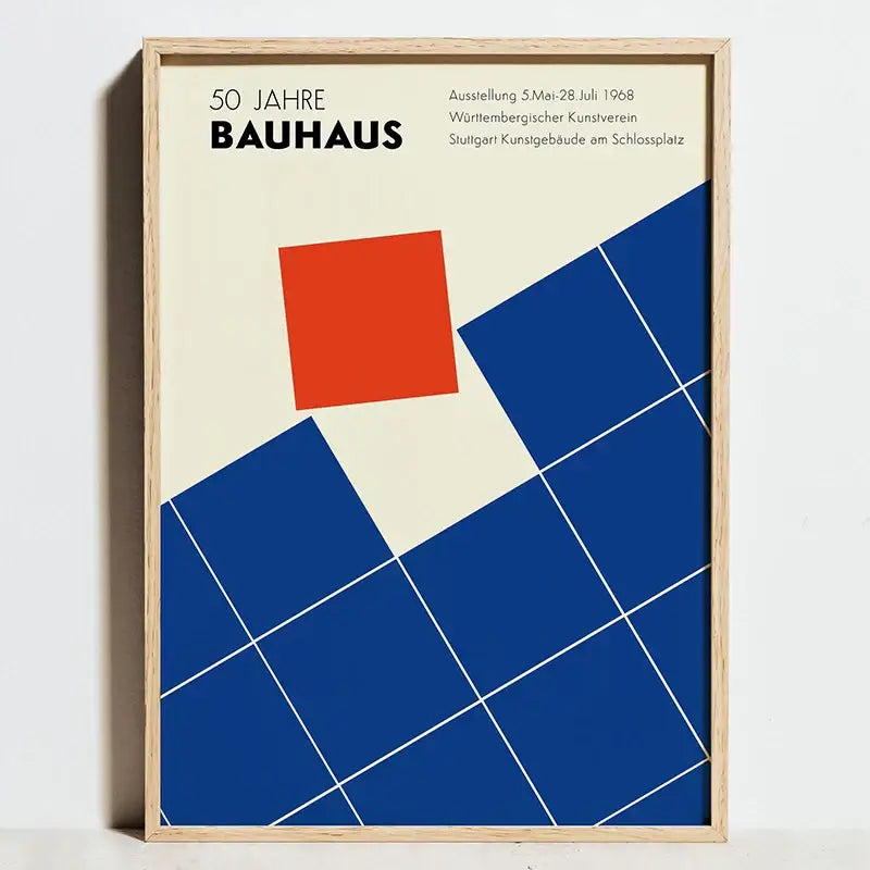 Minimalist abstract bauhaus geometric exhibition canvas living room art