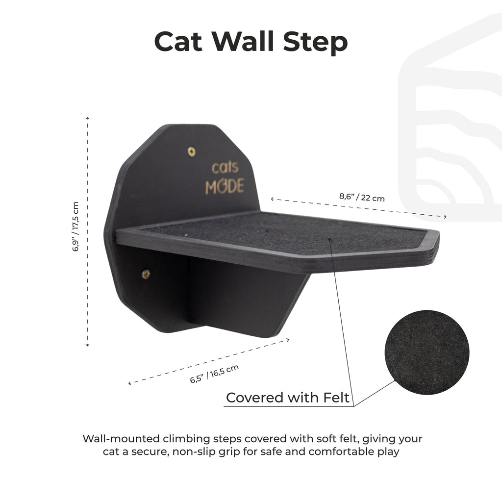 Wooden Hexagon Step - Black