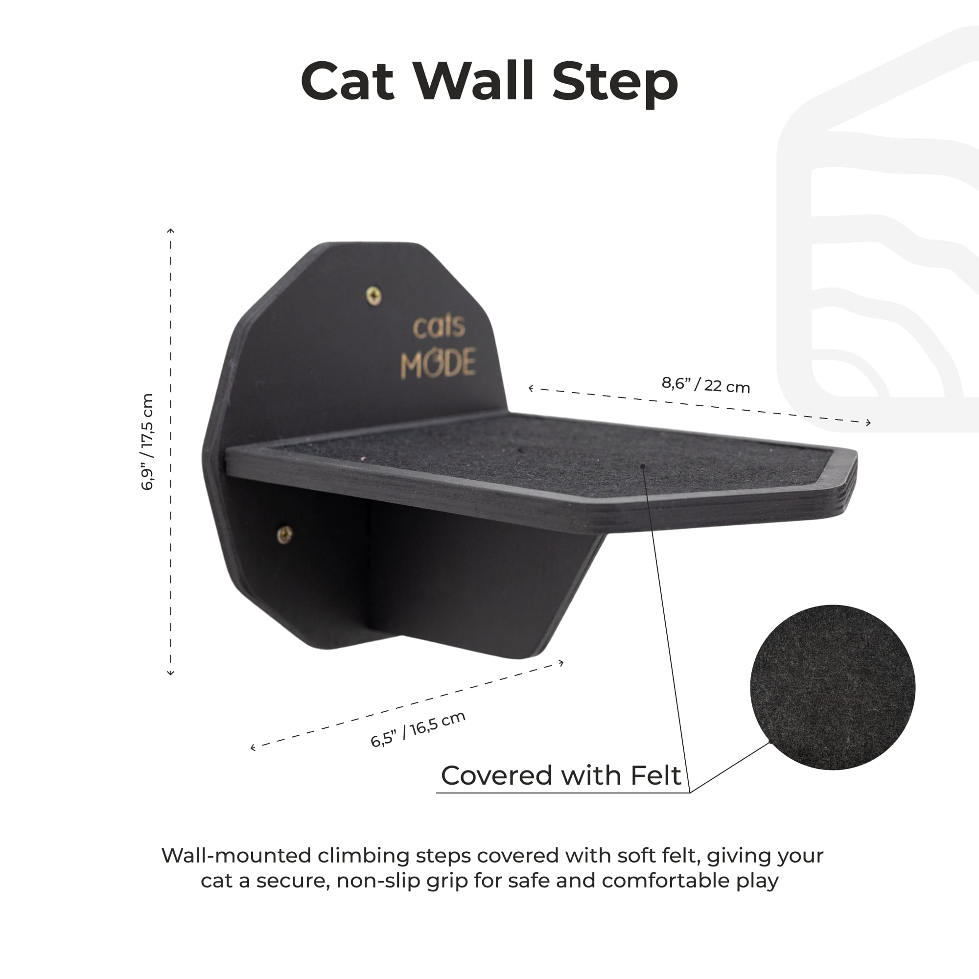Wooden Hexagon Step - Black
